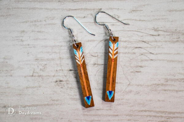 Rustic Turquoise Arrows - Earrings - Image 2