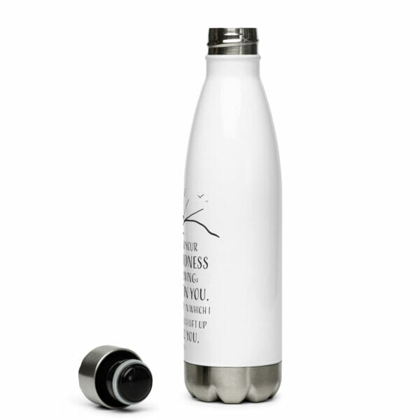 Psalm 143:8 - White Stainless Steel Water Bottle - Image 2