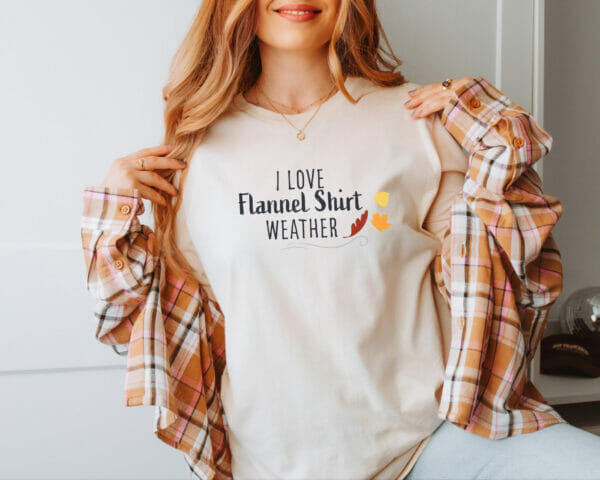 I Love Flannel Shirt Weather - Unisex T-Shirt