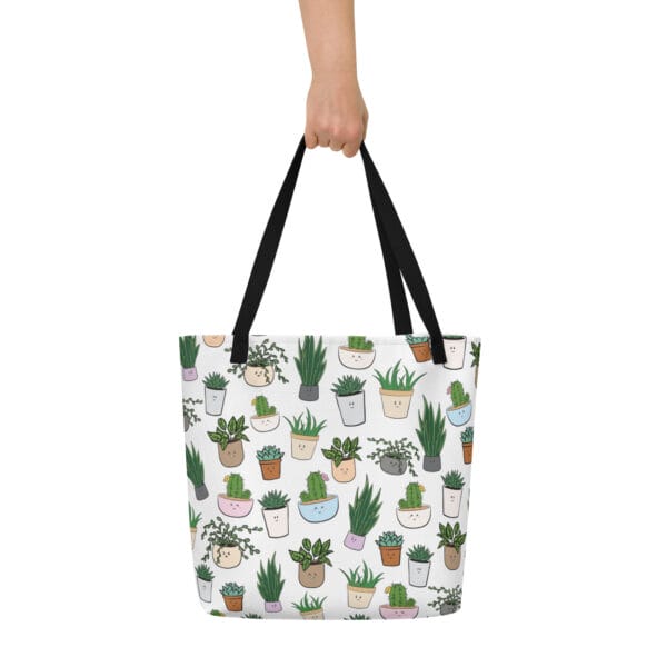 Fun Potted Plants - All-Over Print Large Tote Bag - Image 2