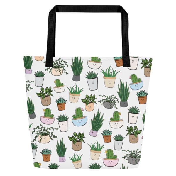 Fun Potted Plants - All-Over Print Large Tote Bag - Image 3