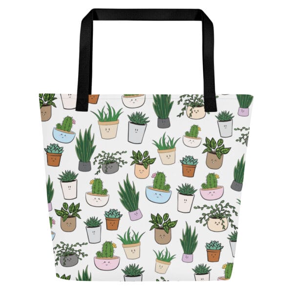 Fun Potted Plants - All-Over Print Large Tote Bag