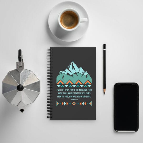 I Look to the Mountains Psalm 121 - Spiral Notebook - Image 2