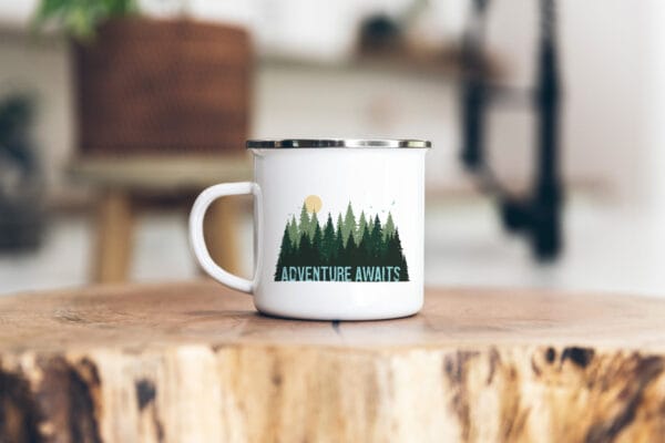 Adventure Awaits - Enamel Mug - Image 4