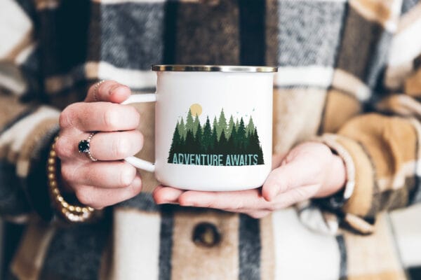 Adventure Awaits - Enamel Mug - Image 3